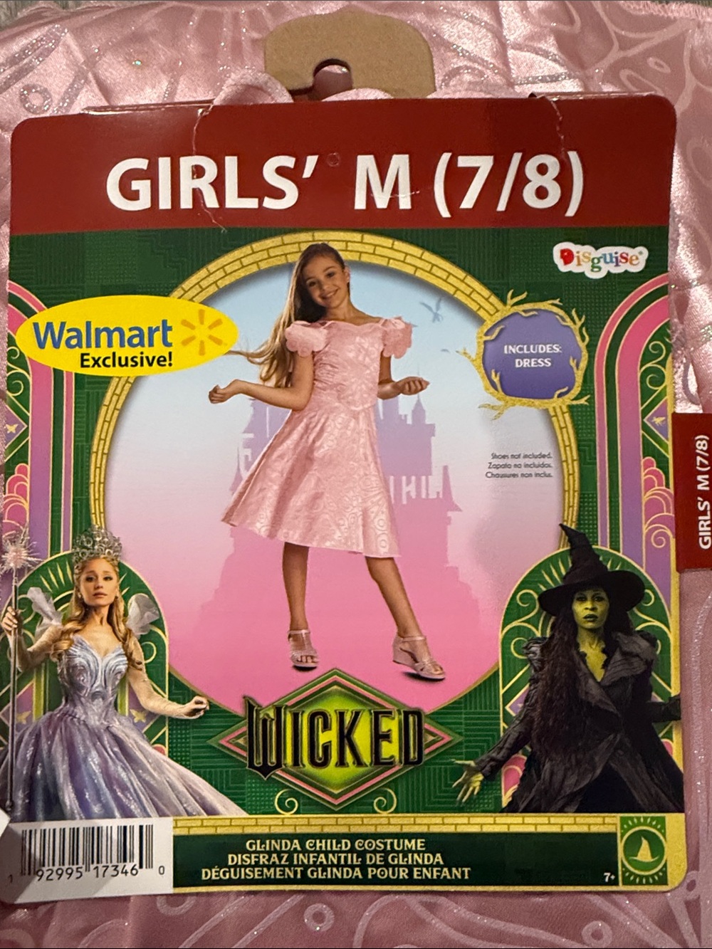 Wicked Glinda Girls' Dress Halloween Costume in Light Pink